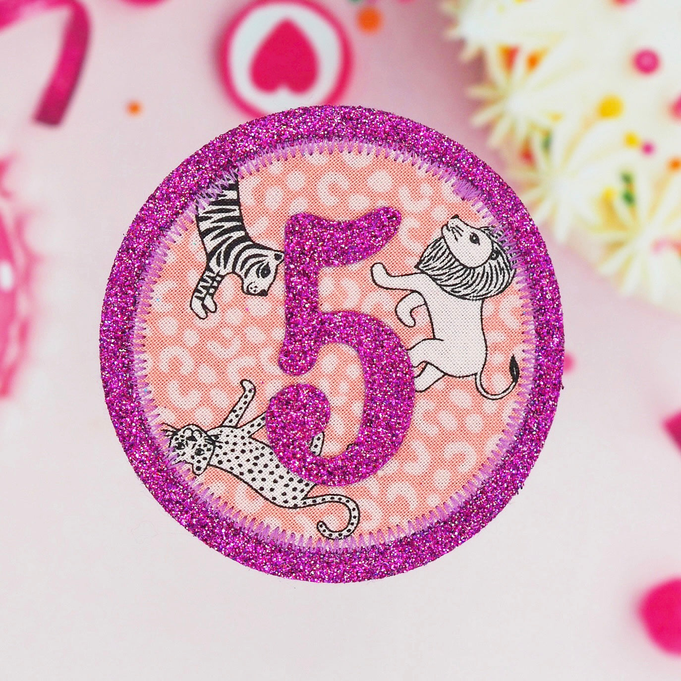 Pink Safari Birthday Badge