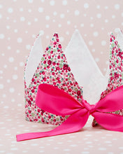 Load image into Gallery viewer, Pink Ditsy Floral Changeable Age Fabric Crown
